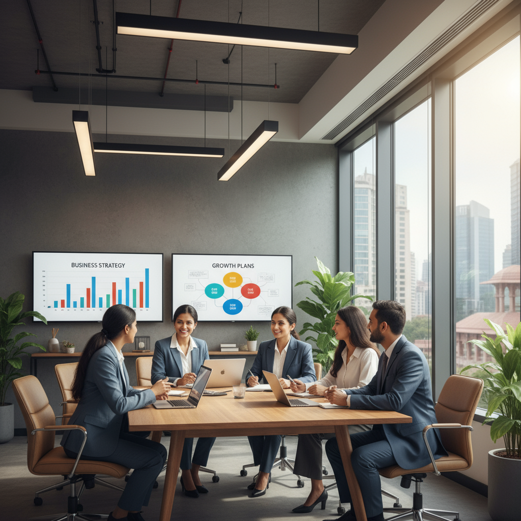 Management Consulting Insights & Strategies | Accume Business Consultant – Blog 6 Corporate consulting team discussing strategy and growth in office